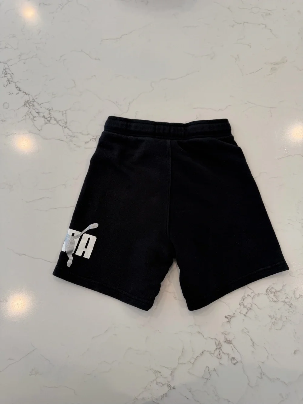 Puma Black Athletic Shorts with White Logo